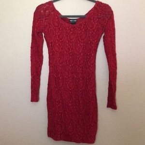 Red lace wet seal dress